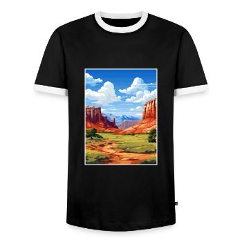 Capitol Reef National Park Affiche de voyage Vintage - T-shirt contrasté Homme - noir/blanc - Devant - AI Model Female 172 light (172cm) & AI Model Male 178 light (178cm)