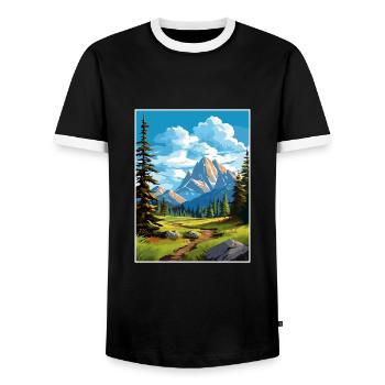 Parc national de Banff Canada Affiche de voyage Vintage - T-shirt contrasté Homme - noir/blanc - Devant - AI Model Female 172 light (172cm) & AI Model Male 178 light (178cm)