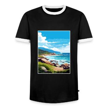 Wilsons Promontory National Park Reiseplakat - Männer Kontrast-T-Shirt - Schwarz/Weiß - Vorne - AI Model Female 172 light (172cm) & AI Model Male 178 light (178cm)