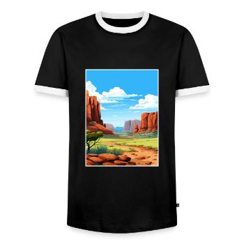 Purnululu Nationalpark Australien Reiseposter - Männer Kontrast-T-Shirt - Schwarz/Weiß - Vorne - AI Model Female 172 light (172cm) & AI Model Male 178 light (178cm)