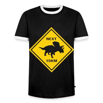 Achtung Torosaurus - Männer Kontrast-T-Shirt - Schwarz/Weiß - Vorne - AI Model Female 172 light (172cm) & AI Model Male 178 light (178cm)