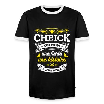 CHEICK UN NOM UNE FIERTÉ AUCUN RIVAL - T-shirt contrasté Homme - noir/blanc - Devant - AI Model Female 172 light (172cm) & AI Model Male 178 light (178cm)