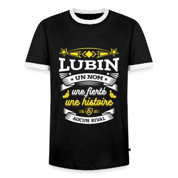 LUBIN UN NOM UNE FIERTÉ AUCUN RIVAL - T-shirt contrasté Homme - noir/blanc - Devant - AI Model Female 172 light (172cm) & AI Model Male 178 light (178cm)
