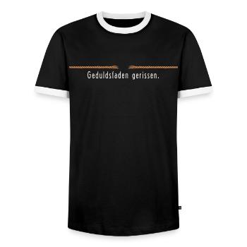 Patience broken - funny saying nerves - Men's Ringer Shirt - black/white - Front - AI Model Female 172 light (172cm) & AI Model Male 178 light (178cm)