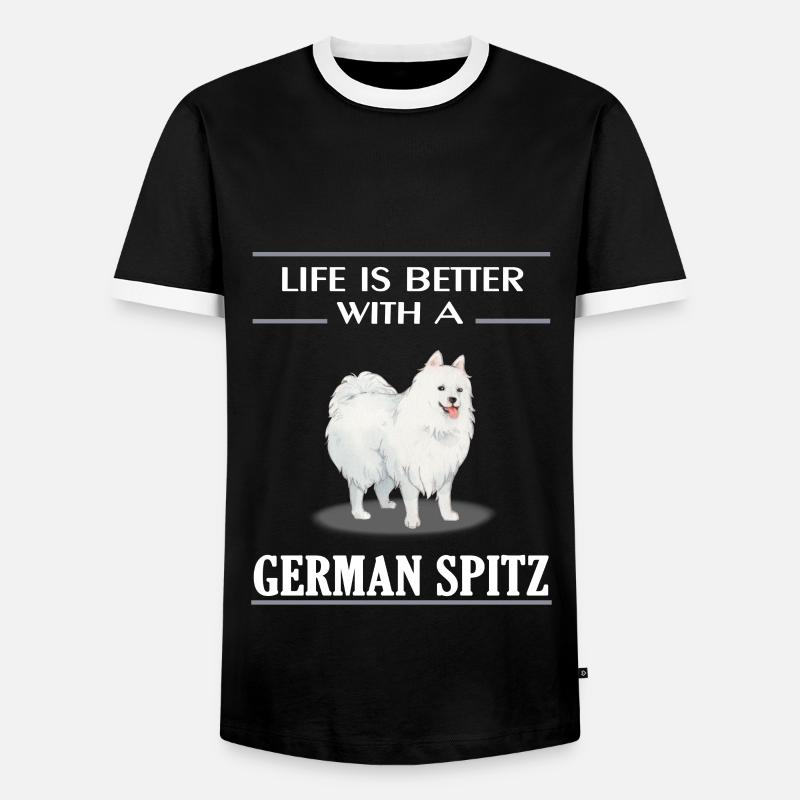 German Spitz - Männer Kontrast-T-Shirt - Schwarz/Weiß