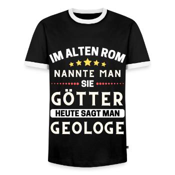 Im alten Rom waren Sie Götter. Heute Geologe - Männer Kontrast-T-Shirt - Schwarz/Weiß - Vorne - AI Model Female 172 light (172cm) & AI Model Male 178 light (178cm)