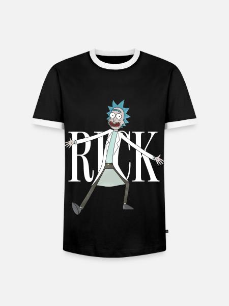 Rick & Morty Rick Sanchez Pose white - Men's Ringer Shirt - black/white