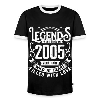 Légendaire Depuis 2005 Né en 2005 Cadeau 2005 - T-shirt contrasté Homme - noir/blanc - Devant - AI Model Female 172 light (172cm) & AI Model Male 178 light (178cm)