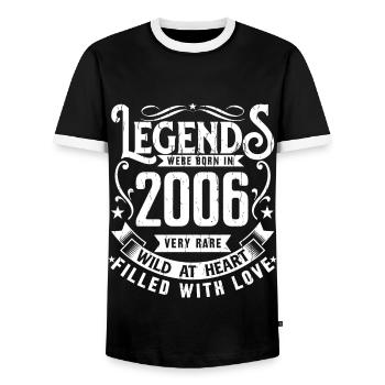 Legendary since 2006 born in 2006 Gift 2006 - Men's Ringer Shirt - black/white - Front - AI Model Female 172 light (172cm) & AI Model Male 178 light (178cm)