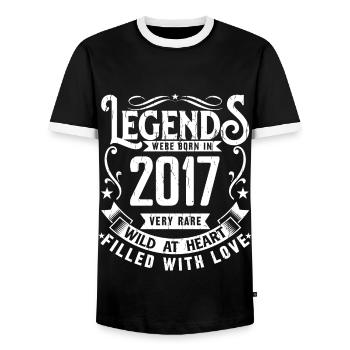 Légendaire Depuis 2017 Né en 2017 Cadeau 2017 - T-shirt contrasté Homme - noir/blanc - Devant - AI Model Female 172 light (172cm) & AI Model Male 178 light (178cm)