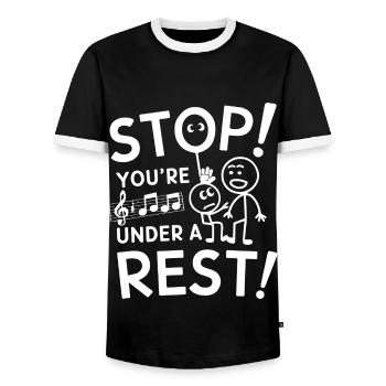 Funny Music Design For Men Women Music Teacher - Men's Ringer Shirt - black/white - Front - AI Model Female 172 light (172cm) & AI Model Male 178 light (178cm)