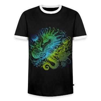 Hippocampe - T-shirt contrasté Homme - noir/blanc - Devant - AI Model Female 172 light (172cm) & AI Model Male 178 light (178cm)