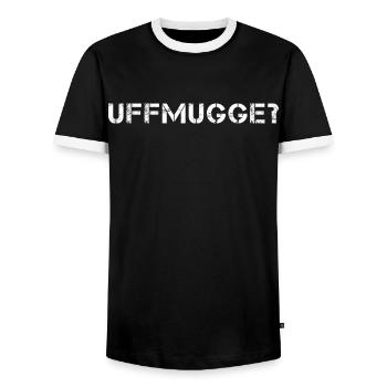 UFFMUGGE Hessian Saying Hesse Funny - Men's Ringer Shirt - black/white - Front - AI Model Female 172 light (172cm) & AI Model Male 178 light (178cm)