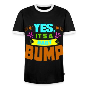 Mother Pregnant Baby Infant T-shirt Mom - Men's Ringer Shirt - black/white - Front - AI Model Female 172 light (172cm) & AI Model Male 178 light (178cm)