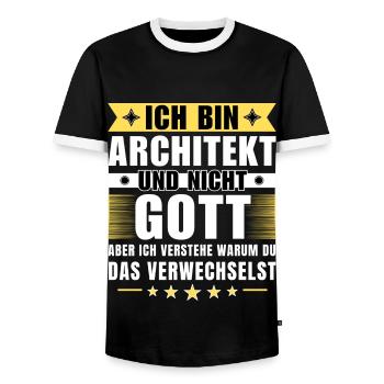 Ich bin Architekt und nicht Gott - Männer Kontrast-T-Shirt - Schwarz/Weiß - Vorne - AI Model Female 172 light (172cm) & AI Model Male 178 light (178cm)