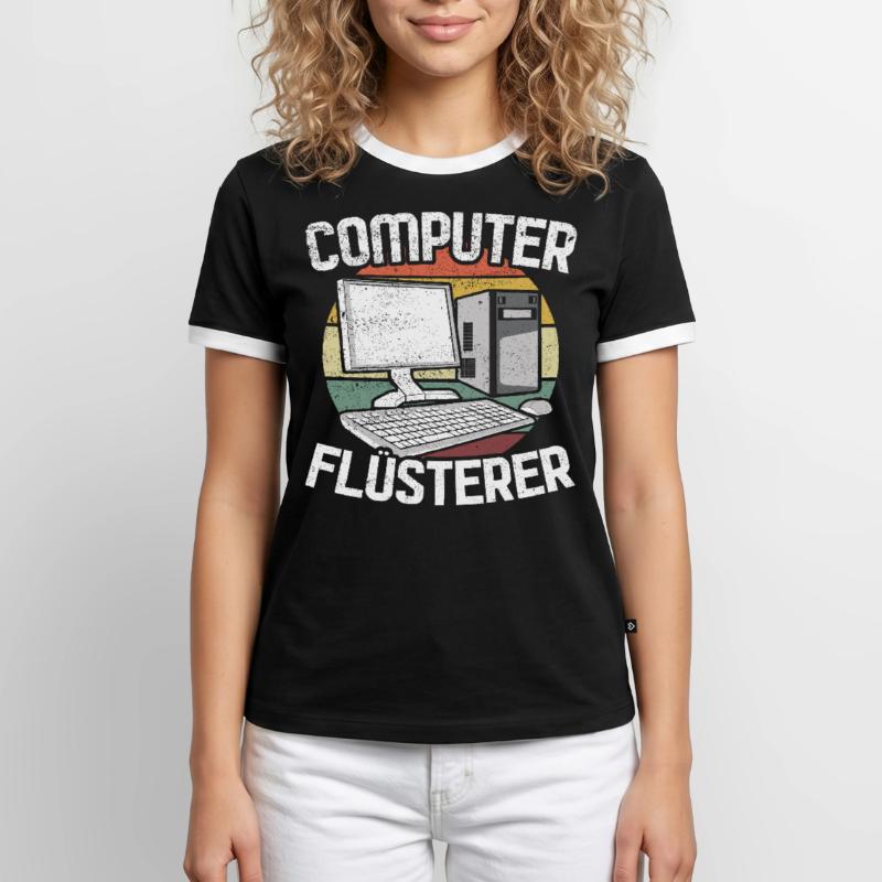Computer Flüsterer Computer Nerd Informatik Männer Kontrast-T-Shirt
