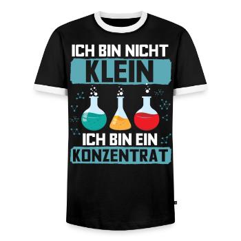Ich bin nicht klein Ich bin ein Konzentrat Chemie - Männer Kontrast-T-Shirt - Schwarz/Weiß - Vorne - AI Model Female 172 light (172cm) & AI Model Male 178 light (178cm)