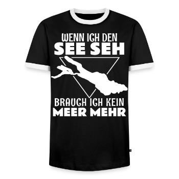 Bodensee Wenn ich den See seh Urlaub - Männer Kontrast-T-Shirt - Schwarz/Weiß - Vorne - AI Model Female 172 light (172cm) & AI Model Male 178 light (178cm)
