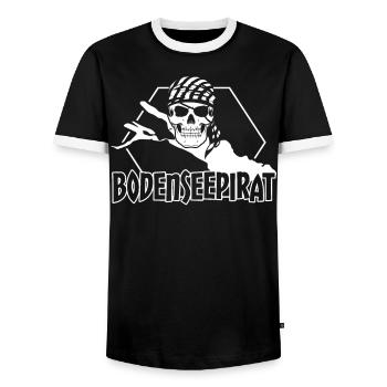 Bodensee Urlaub Bodenseepiraten Segeln - Männer Kontrast-T-Shirt - Schwarz/Weiß - Vorne - AI Model Female 172 light (172cm) & AI Model Male 178 light (178cm)