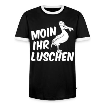 Moin Ihr Luschen Stralsund Ostsee Urlaub - Männer Kontrast-T-Shirt - Schwarz/Weiß - Vorne - AI Model Female 172 light (172cm) & AI Model Male 178 light (178cm)