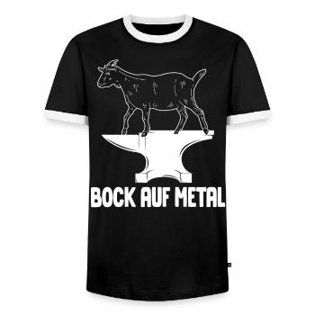 Bock Auf Metal Heavy Metal Hardrock Rock Musik - Männer Kontrast-T-Shirt - Schwarz/Weiß - Vorne - AI Model Female 172 light (172cm) & AI Model Male 178 light (178cm)