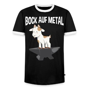 Bock Auf Metal Heavy Metal Musik Hardrock - Männer Kontrast-T-Shirt - Schwarz/Weiß - Vorne - AI Model Female 172 light (172cm) & AI Model Male 178 light (178cm)