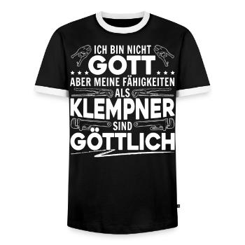 Klempner Lustige Sprüche Heizungsbau - Männer Kontrast-T-Shirt - Schwarz/Weiß - Vorne - AI Model Female 172 light (172cm) & AI Model Male 178 light (178cm)