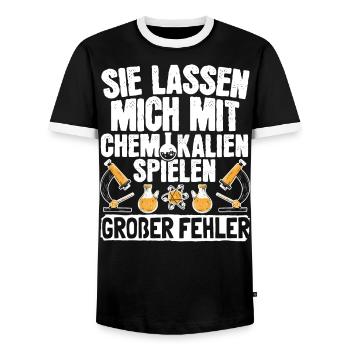 Chemie Beruf Chemikant Mit Chemikalien Spielen - Männer Kontrast-T-Shirt - Schwarz/Weiß - Vorne - AI Model Female 172 light (172cm) & AI Model Male 178 light (178cm)