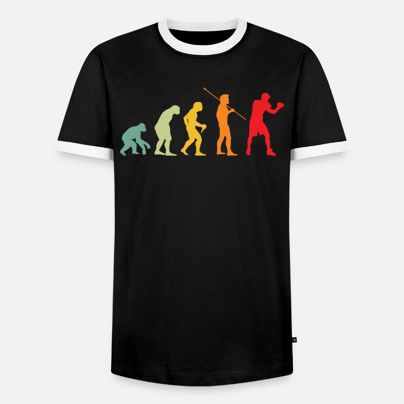 Boxen Evolution Boxsport - Männer Kontrast-T-Shirt - Schwarz/Weiß