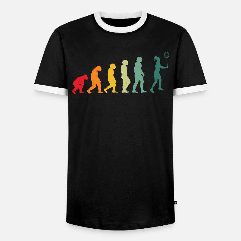 Badminton Evolution badminton player - Men's Ringer Shirt - black/white
