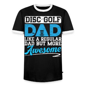 Disc Golf Dad Wie Ein Normaler Dad, Aber Cooler - Männer Kontrast-T-Shirt - Schwarz/Weiß - Vorne - AI Model Female 172 light (172cm) & AI Model Male 178 light (178cm)