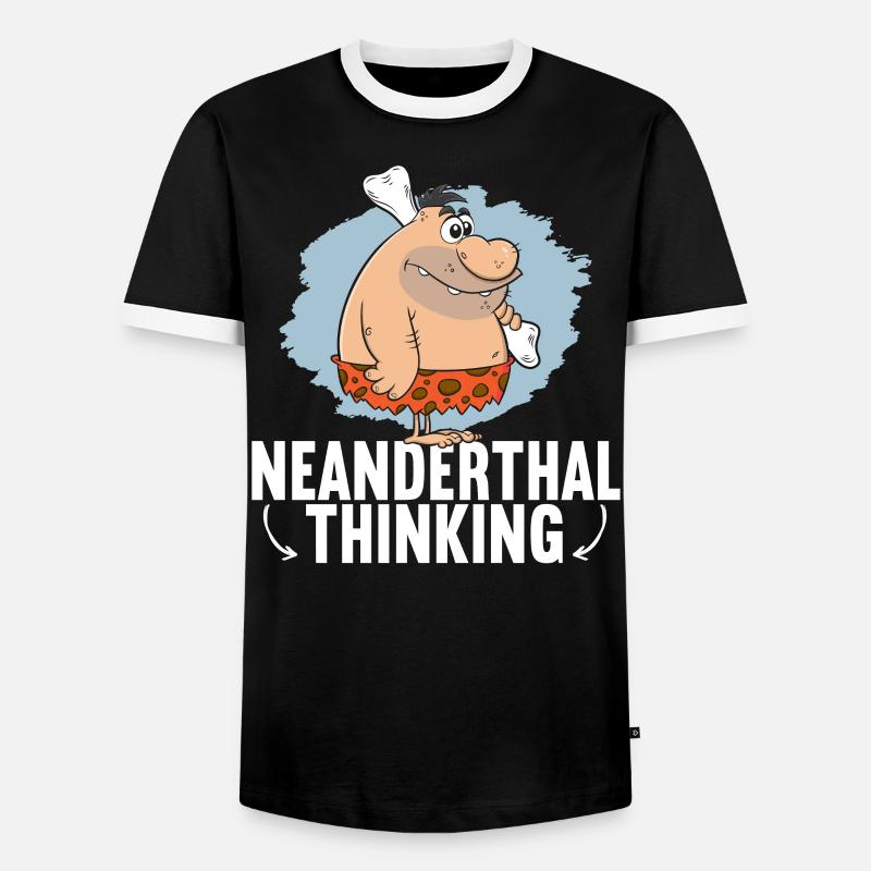 Neanderthal Thinking Caveman - Men's Ringer Shirt - black/white