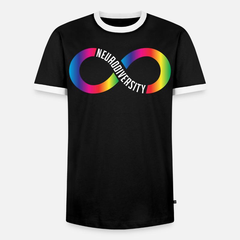 Neurodiversity Rainbow Infinity - Men's Ringer Shirt - black/white
