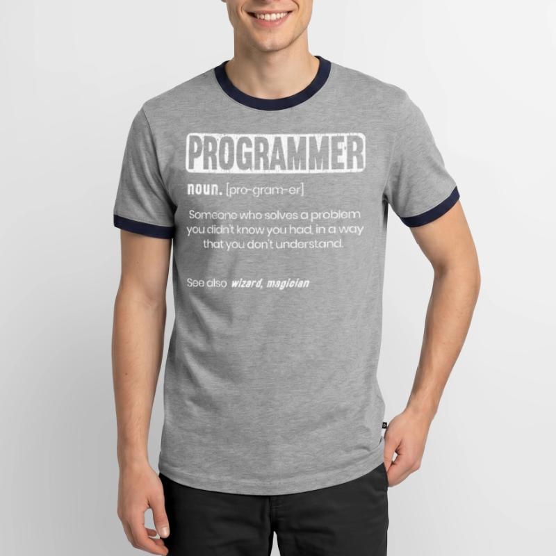 Funny Programmer Definition Coder Men's Ringer Shirt