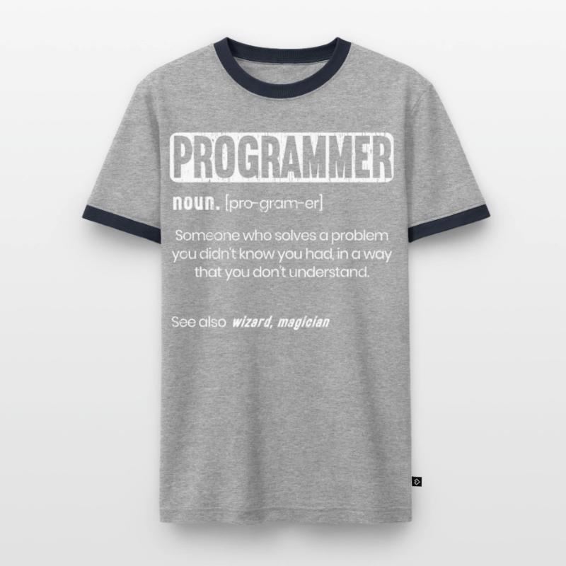 Lustige Programmierer Definition Coder Männer Kontrast-T-Shirt