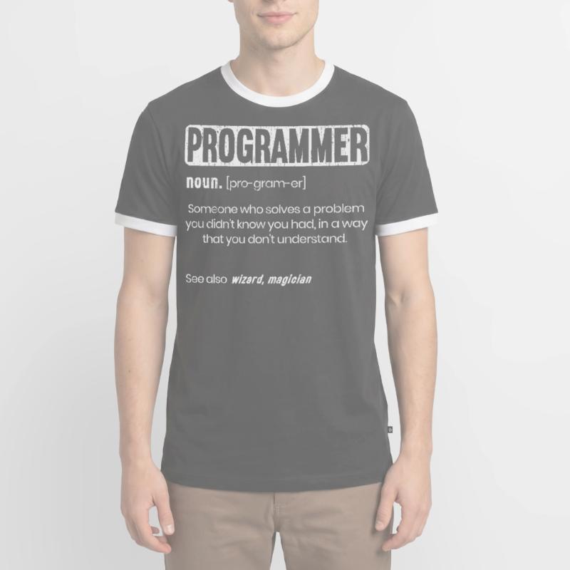 Lustige Programmierer Definition Coder Männer Kontrast-T-Shirt