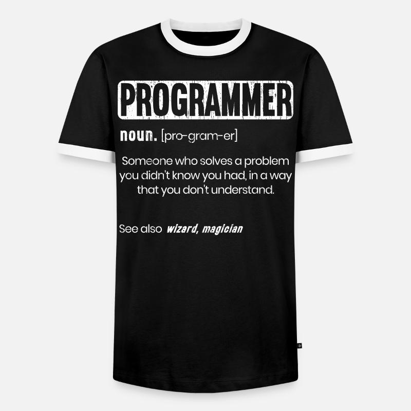 Lustige Programmierer Definition Coder - Männer Kontrast-T-Shirt - Schwarz/Weiß
