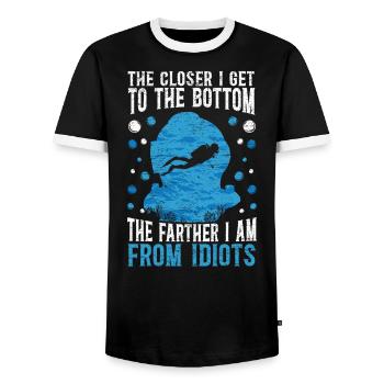 Scuba Diver Plongeur Plongée Rengaine - T-shirt contrasté Homme - noir/blanc - Devant - AI Model Female 172 light (172cm) & AI Model Male 178 light (178cm)