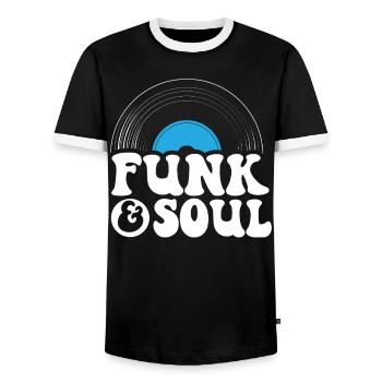Funk Und Soul Musiker Song Komponist - Männer Kontrast-T-Shirt - Schwarz/Weiß - Vorne - AI Model Female 172 light (172cm) & AI Model Male 178 light (178cm)
