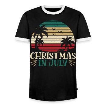 Weihnachten Im Juli Sommerurlaub - Männer Kontrast-T-Shirt - Schwarz/Weiß - Vorne - AI Model Female 172 light (172cm) & AI Model Male 178 light (178cm)