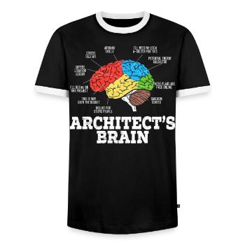 Architect Brain Humor Architecture Architect - Men's Ringer Shirt - black/white - Front - AI Model Female 172 light (172cm) & AI Model Male 178 light (178cm)