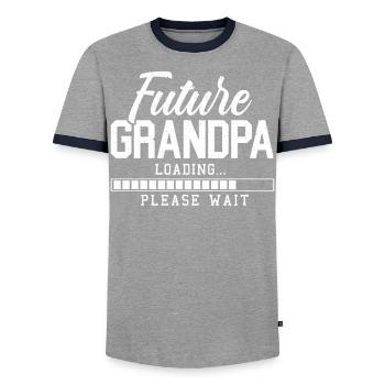Zukünftiger Opa Loading - Männer Kontrast-T-Shirt - Grau/Navy  - Vorne - AI Model Female 172 light (172cm) & AI Model Male 178 light (178cm)