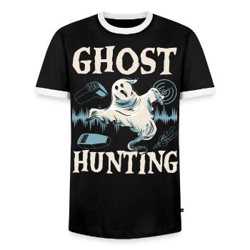 Chasse aux fantômes Fantômes d’Halloween Fantômes - T-shirt contrasté Homme - noir/blanc - Devant - AI Model Female 172 light (172cm) & AI Model Male 178 light (178cm)