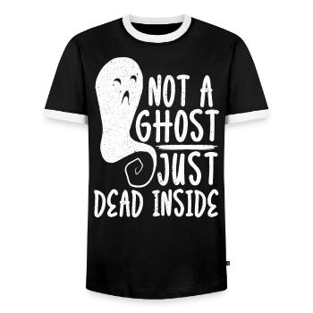No Ghost Only Dead Inside Halloween - Men's Ringer Shirt - black/white - Front - AI Model Female 172 light (172cm) & AI Model Male 178 light (178cm)
