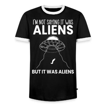 Il marchandises Aliens Amputation Prothèse - T-shirt contrasté Homme - noir/blanc - Devant - AI Model Female 172 light (172cm) & AI Model Male 178 light (178cm)