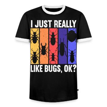 J’aime les insectes entomologie insectes - T-shirt contrasté Homme - noir/blanc - Devant - AI Model Female 172 light (172cm) & AI Model Male 178 light (178cm)