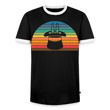 Magicien Magic Magic Tricks Illusionniste - T-shirt contrasté Homme - noir/blanc - Devant - AI Model Female 172 light (172cm) & AI Model Male 178 light (178cm)