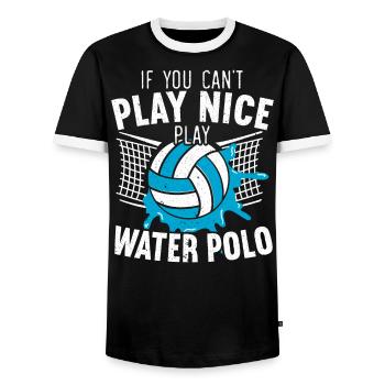 Water polo Water polo Waterpolo - Men's Ringer Shirt - black/white - Front - AI Model Female 172 light (172cm) & AI Model Male 178 light (178cm)