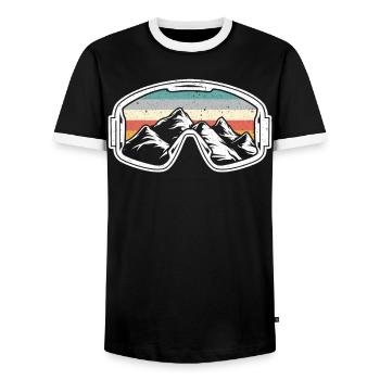 Snowboard Snowboarder Snowboard Sports d’hiver - T-shirt contrasté Homme - noir/blanc - Devant - AI Model Female 172 light (172cm) & AI Model Male 178 light (178cm)