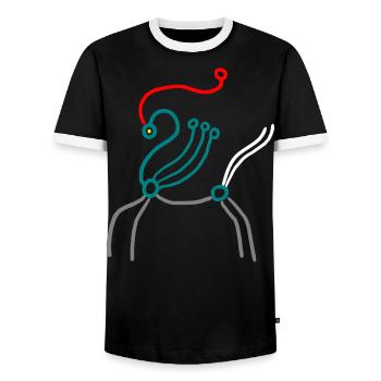 horse avatar - Men's Ringer Shirt - black/white - Front - AI Model Female 172 light (172cm) & AI Model Male 178 light (178cm)